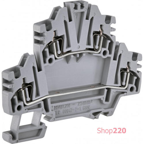 Клемма пружинная двухуровневая ЕSP2-HMD.2N (2,5 мм кв, серая) ETI 3903184