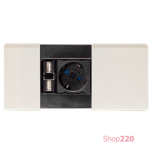 Розетка 220В с USB в столешницу, белый, Versapad ASA 060.08F.00001