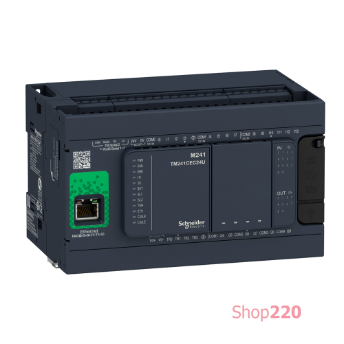 Программируемый логический контроллер M241 24 входа/выхода реле, 2 RS485, 1 Ethernet TM241CE24R