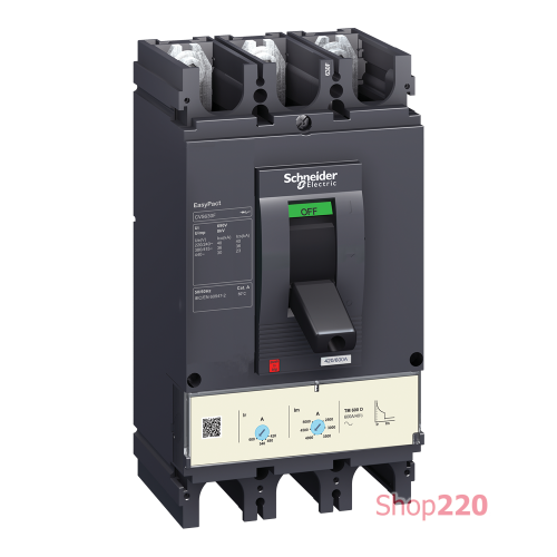 Автоматический выключатель 600А, 3 полюса, EasyPact CVS630F TM600D Schneider Electric LV563306