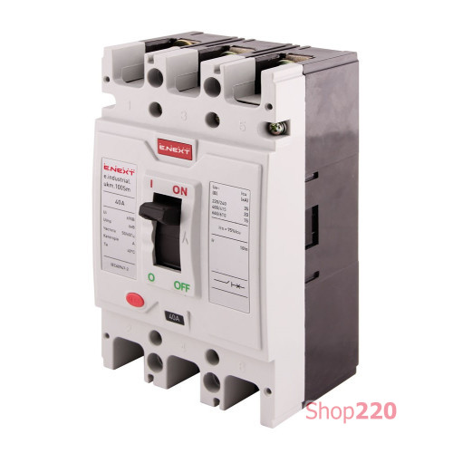 Силовой автоматический выключатель 40 А, 3-фазный, e.industrial.ukm.100Sm.40 Enext i0650019