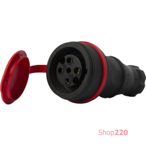 Силовая розетка переносная с защитной каучуковой крышкой 4п., 16А, e.socket.rubber.061.16 Enext s9100036