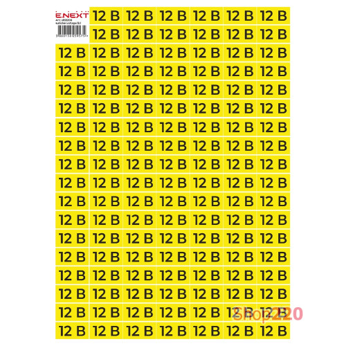 Самоклеящаяся наклейка 12В (40х20мм) 102 шт/лист, e.sticker.voltage.12.1 Enext s053308