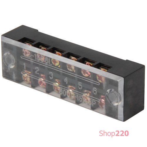 Клеммная колодка защищенная 15А, 6 полюсов, e.tc.protect.15.6 Enext p056003