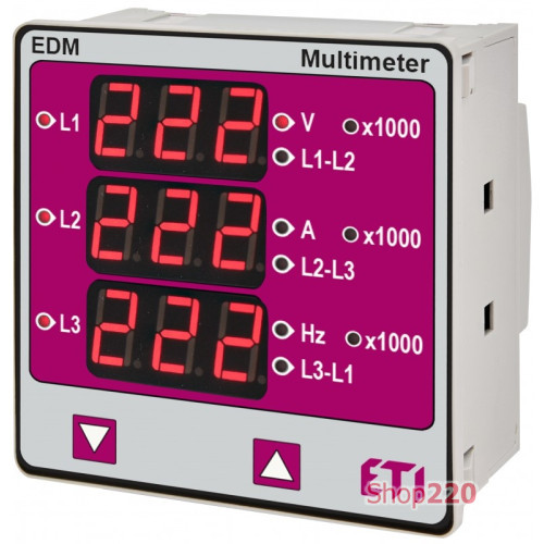 Цифровой мультиметр EDM (96x96мм кв 40-300V AC/DC) ETI 4805419