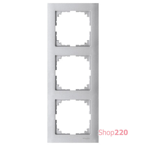 Рамка 3 поста, алюминий, Merten M-Pure MTN4030-3660