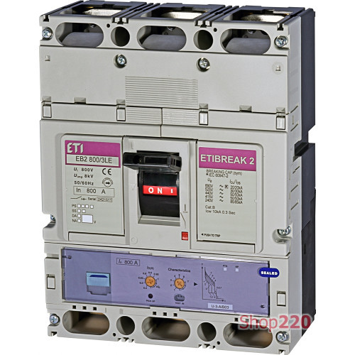 Силовой автомат 800 А, 3-фазный, EB2800/3LE ETIBREAK 2 ETI 4672180