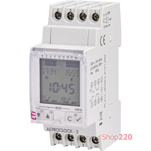 Таймер астрономический цифровой, ASTROCLOCK-2ЕТІ ETI 2472051