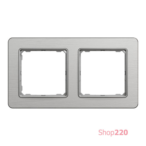 Рамка 2 поста, матовый алюминий, Sedna Design SDD370802