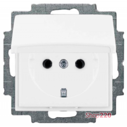Розетка с заземлением и крышкой, белый, ABB 20 EUK-94-507 Basic 55
