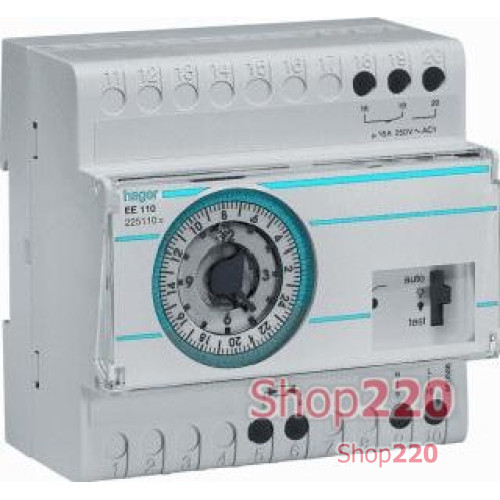 Сумеречное реле с суточным аналоговым таймером, EE110 Hager