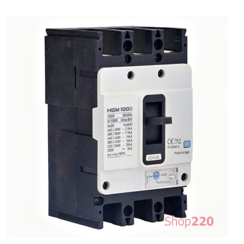 Автоматический выключатель MCCB HGM 3P 80А Icu-16kA (0.8 – 1.0) x In