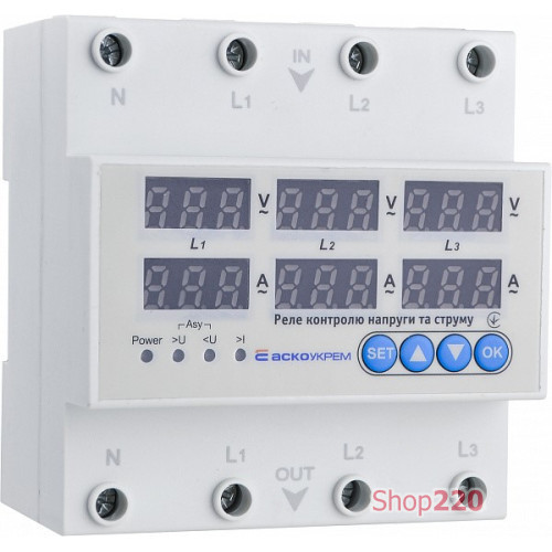 Реле контроля напряжения и тока RKV 4P 63A A0010230003