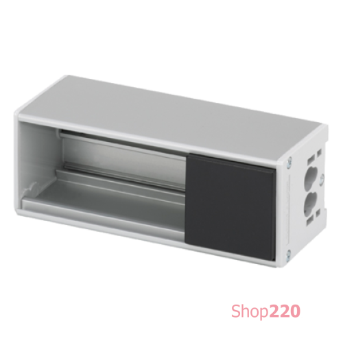 Розеточный блок на 2 (3) розетки К45, пустой, алюминий, Ofiblock COMPACT Simon KFC202/14