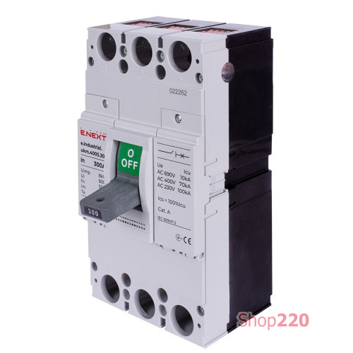Силовой автомат 300 А, трехфазный, 70кА, e.industrial.ukm.400S.300 Enext i0010027