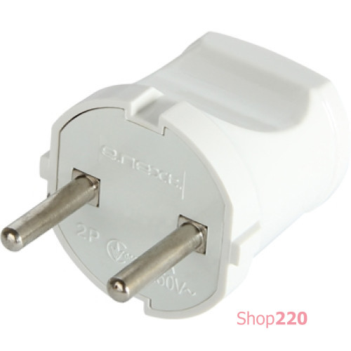 Вилка бытовая без заземлением, 10А белая, e.plug.001.10 Enext s9100001