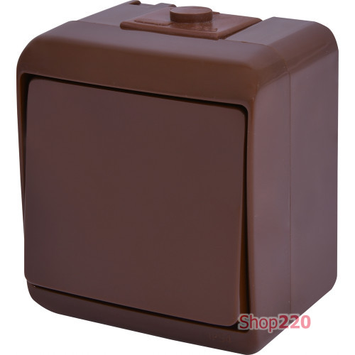 Выключатель 1-клавишный накладной, коричневый, IP 54 Hermetics ETI 4668040