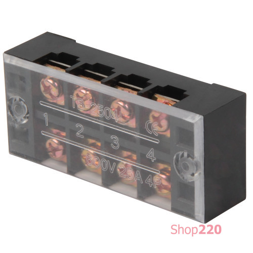 Клеммная колодка защищенная 25А, 4 полюса, e.tc.protect.25.4 Enext p056007