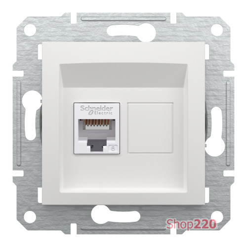 Розетка комп'ютерна RJ45 кат.6, білий, Schneider Asfora
