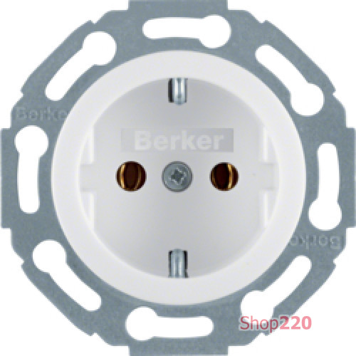 Розетка с заземлением, полярная белизна, 474520 Berker