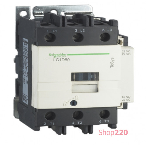 Контактор 80 A, катушка 220 В AC, 3 полюса, LC1D80M7 Schneider Electric