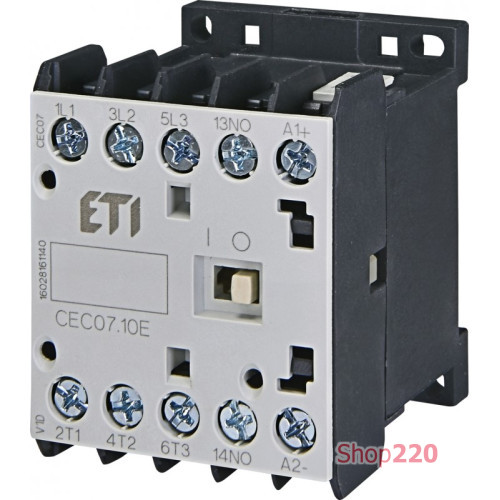 Контактор миниатюрный CEC 07.10 230V AC (7A; 3kW; AC3) ETI 4641054