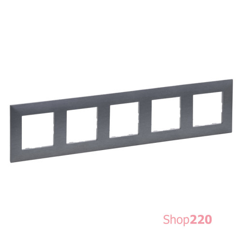 Рамка 5 постов, фактурная сталь, Niloe Step Legrand 863995