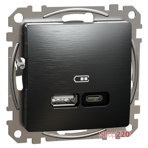 USB розетка A+C, матовый титан, Sedna Design Schneider Electric SDD172405U