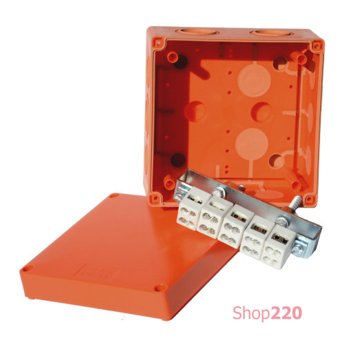 Коробка огнестойкая IP 66, керамическая клемма 5x6мм; класс Е90; размеры 126х126х77 мм KSK 125_2PO6