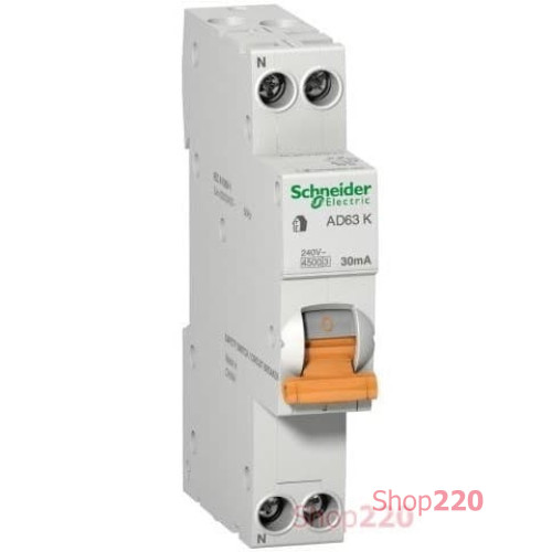 Одномодульный дифавтомат 32A 30мA, тип C, АД63 12525 Schneider Electric