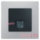 Компьютерная розетка RJ45, антрацит, 672641 Legrand Etika