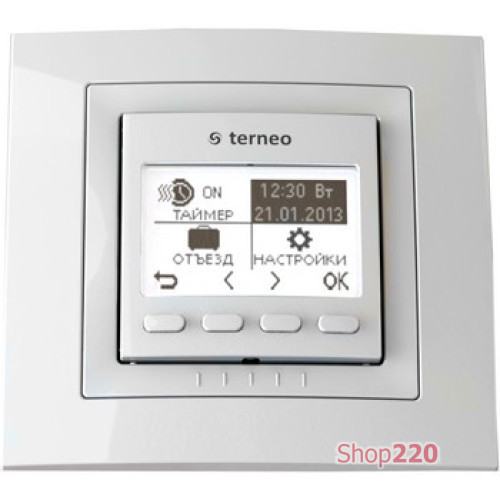 Терморегулятор для инфракрасных панелей terneo pro, белый
