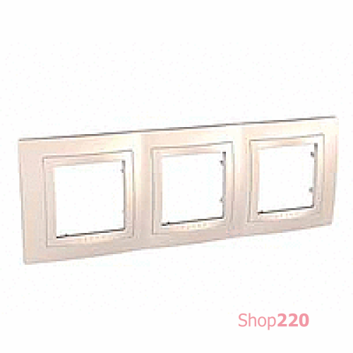 Рамка 3 поста, слоновая кость, Unica MGU2.006.25 Schneider