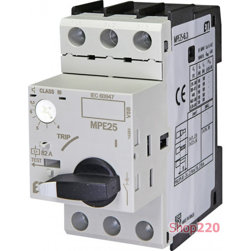 Автоматический выключатель защиты двигателя MPE25-6,3 ETI 4648009