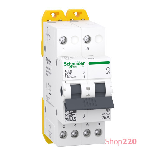 Переключатель ввода резерва 25А, 2 полюса, iSSW Acti9 Schneider Electric A9SCO225