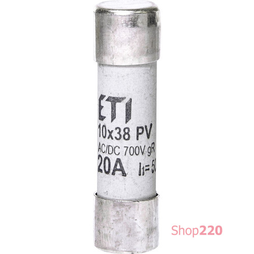 Сверхбыстрый предохранитель CH 10x38 gR 20A 700V (50kA AC) для защиты полупроводников ETI 2625024