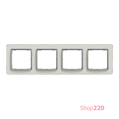 Рамка 4 поста, белое стекло, Sedna Design SDD360804