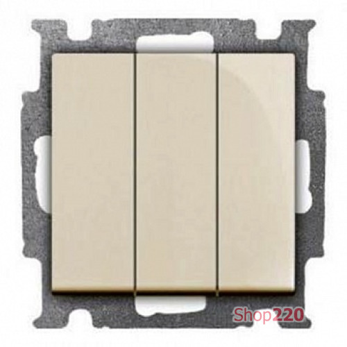 Выключатель 3-клавишный, слоновая кость, ABB 106/3/1 UC-92-507 Basic 55