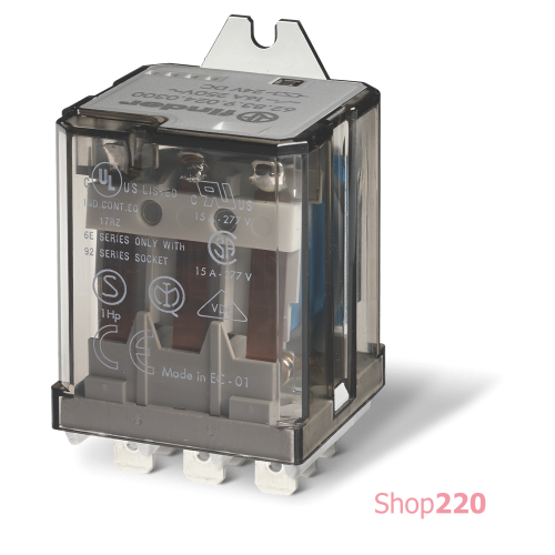 Реле; 3NO; 16A; 230В AC; AgCdO; силовое; зазор >3мм; зад.фланец; Faston250; RT I Finder 628382300300