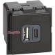 Розетка USB на 2 разъёма тип - A/тип - C 3000мА 2 модуля, белый, Bticino Living Now