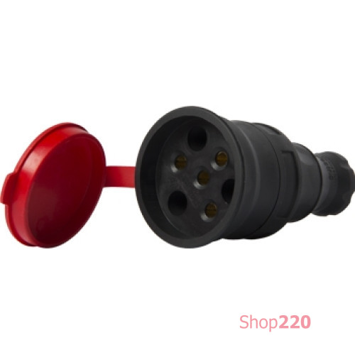 Силовая розетка переносная с защитной каучуковой крышкой 4п., 25А, e.socket.rubber.031.25 Enext s9100029