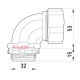 Ввод угловой для металлорукава 25мм(1"), e.met.angle.stand.sldx.25 Enext s046004