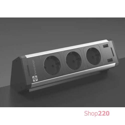 Накладной блок розеток 3х220В + 2xUSB, Versadesk ASA 060.23F.00131