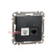 Телефонная и компьютерная розетка RJ11+RJ45 кат. 6 UTP, черный, Sedna Design SDD114468