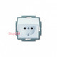 Розетка с заземлением и крышкой, белый, ABB 20 EUK-94-507 Basic 55