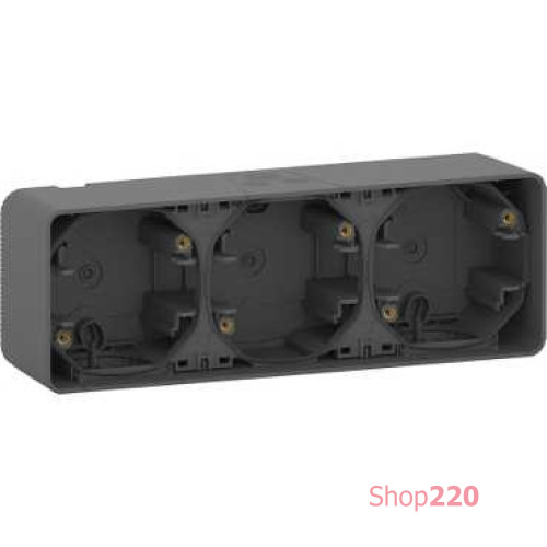 Коробка тройная для накладного монтажа IP55, черный, Mureva Styl Schneider MUR37713