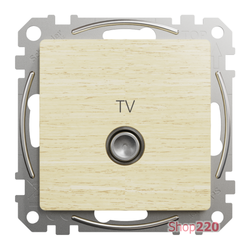 Розетка телевизионная конечная, береза, Sedna Design SDD180471