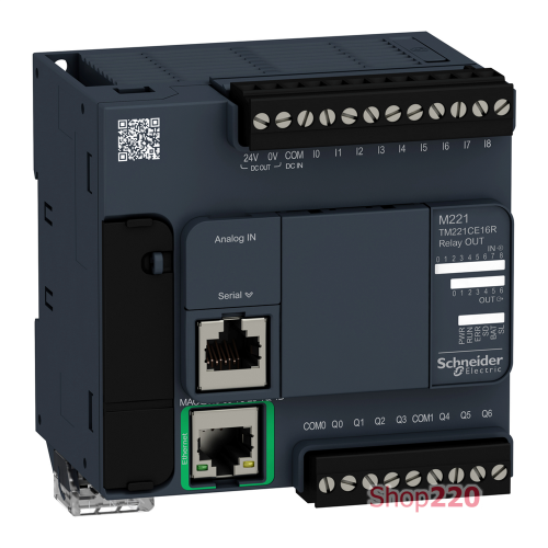 ПЛК M221 16 входов/выходов реле, 1 RS485, 1 Ethernet TM221CE16R