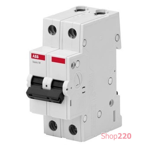 Автоматический выключатель 6А, 2 полюса, уставка C, ABB BMS412C06