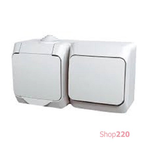 Выключатель + розетка, накладной монтаж, белый, IP 44 Cedar WDE000500 Schneider Electric